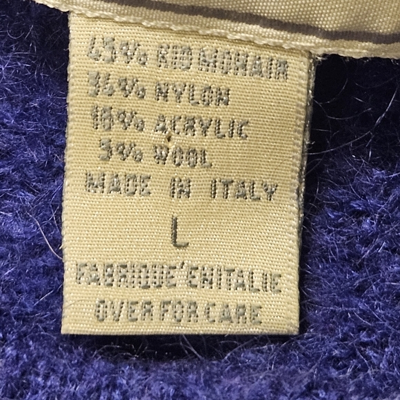 Vintage Express tricot Kid Mohair,Wool blend crop knit blouse size L - Picture 8 of 8